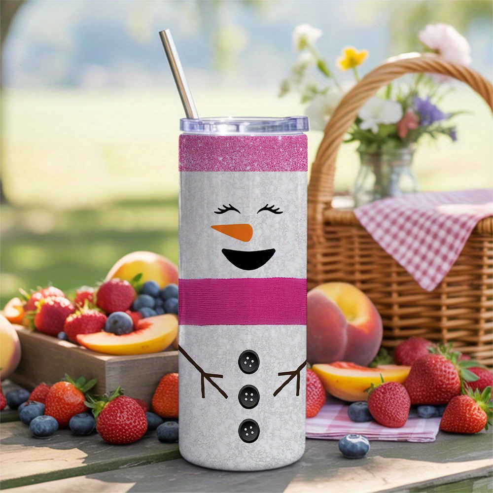 귀여운 눈사람 얼굴 디자인의 대형 20oz 보온컵 1개 - Tumbler 20Oz White 리뷰 및 가격
