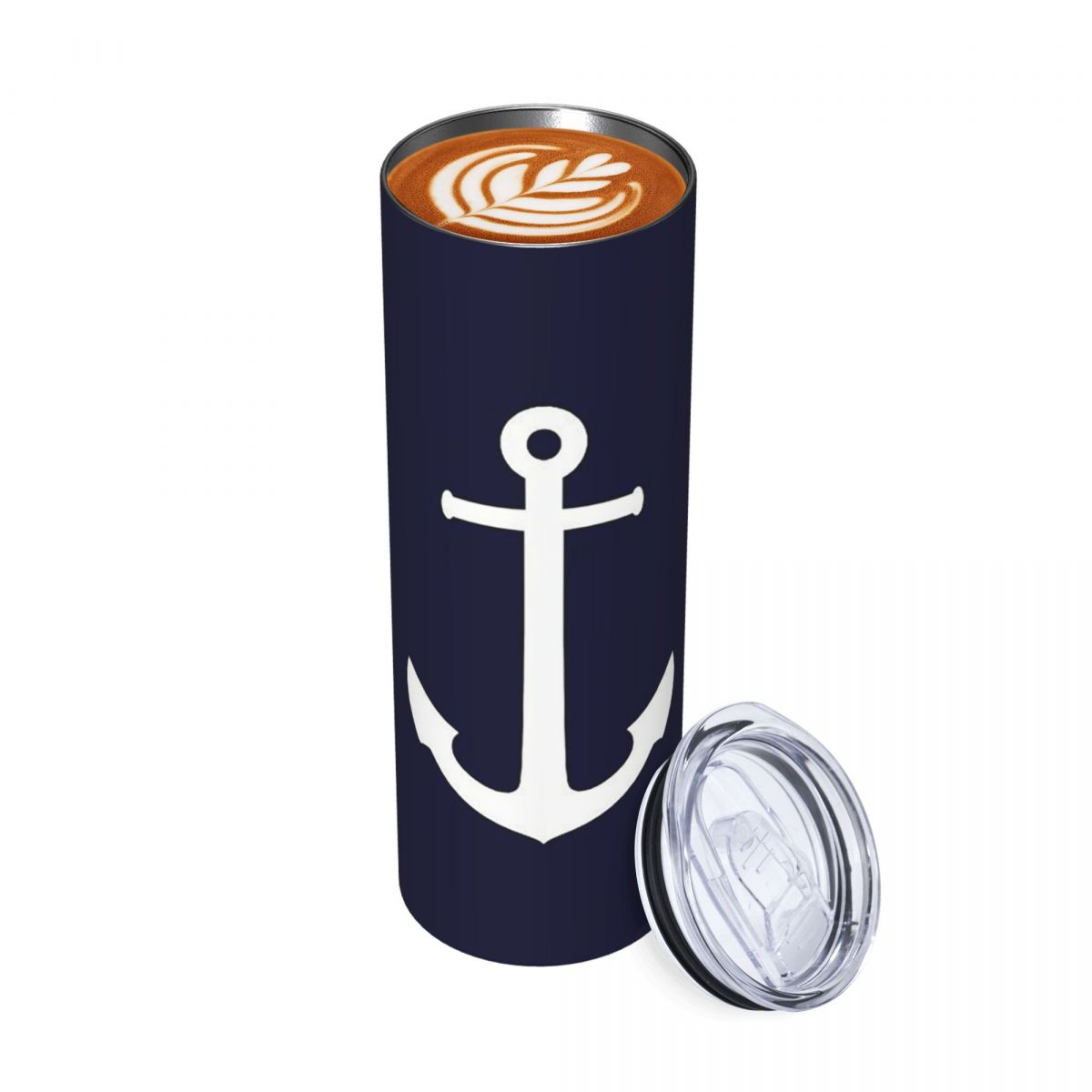 흰색 앵커 무늬 네이비 블루 스테인리스 스틸 텀블러 진 - Tumbler 20Oz White 리뷰 및 가격