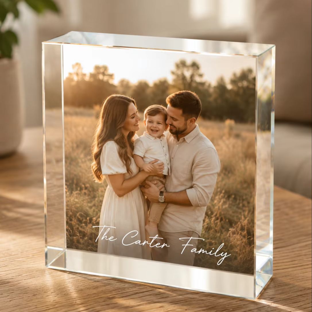 맞춤형 가족 아크릴 포토 블록, 맞춤 이미지 이름 날짜 - Photo Acrylic Block 리뷰 및 가격