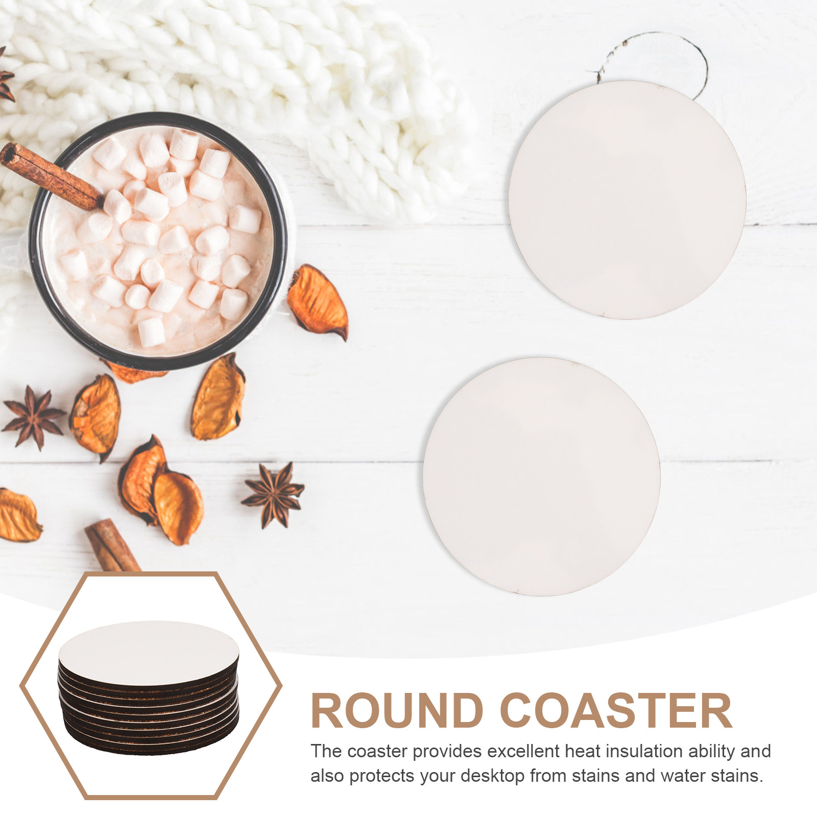 10개입 승화 인쇄용 나무 컵받침 열전사 블랭크 DIY - Coaster Sublimation Blank 리뷰 및 가격